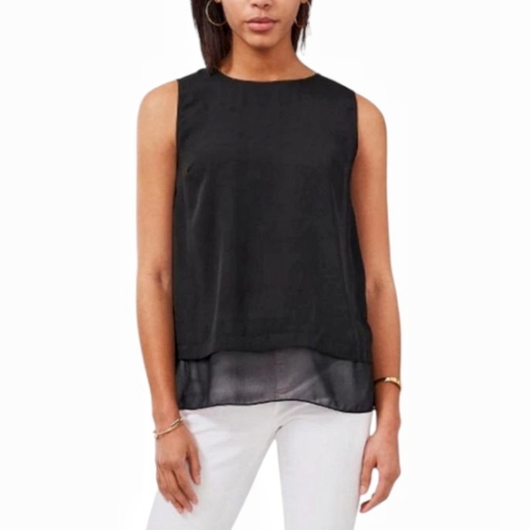 Banana Republic Factory - Sleeveless Texture Over Sheer Zipped Top - Picture 1 of 16